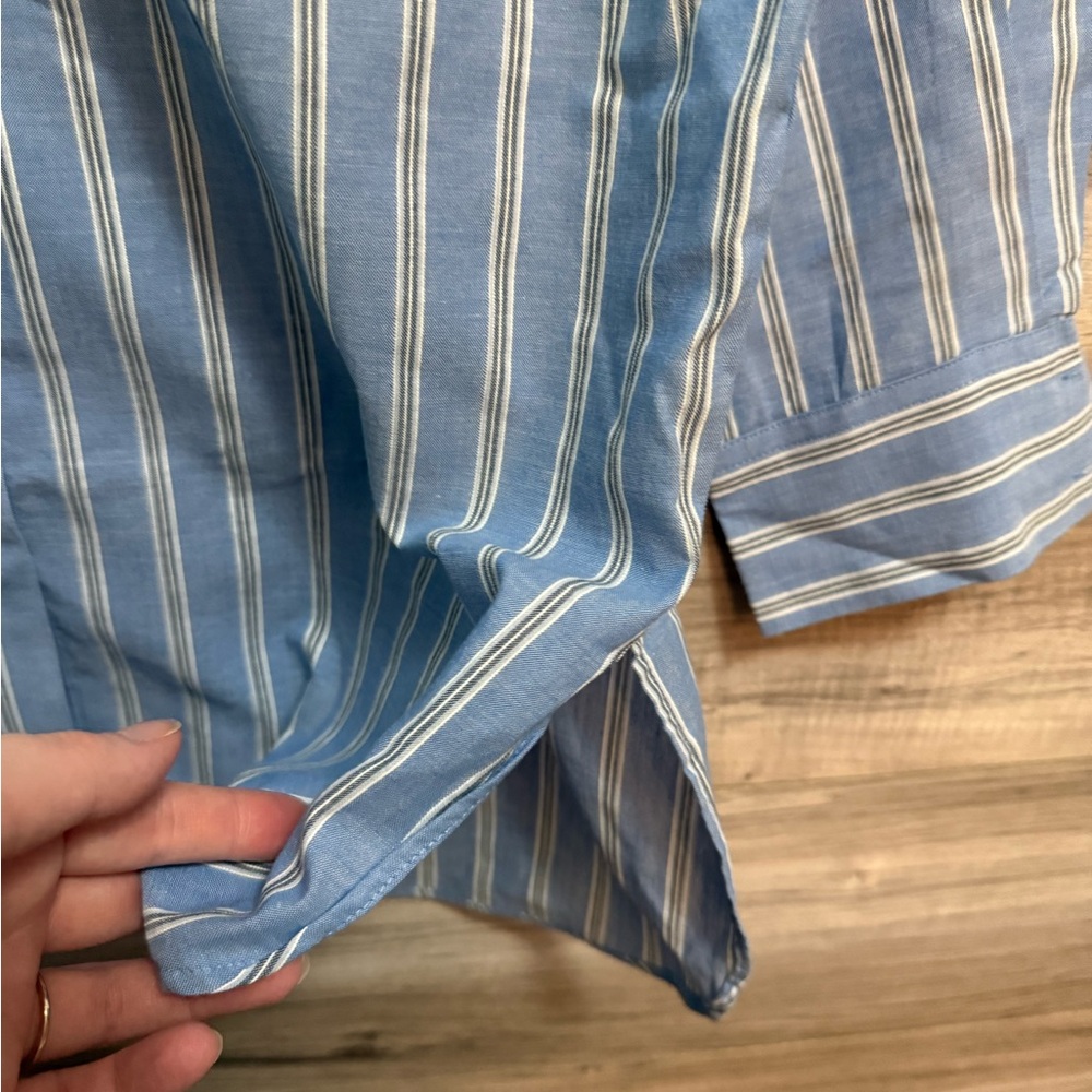 Pilcro Anthropologie blue white striped button down - Picture 6 of 8